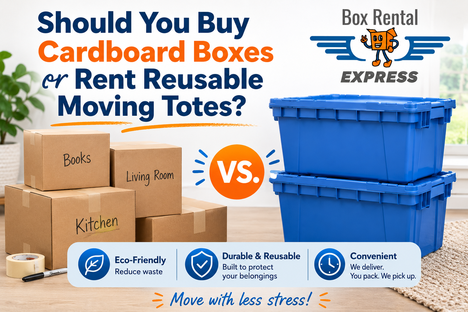 Should You Buy Cardboard Boxes or Rent Reusable Moving Totes?