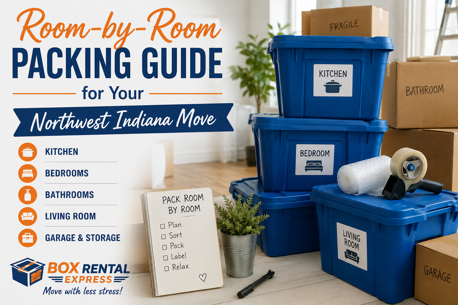 Room-by-Room Packing Guide for Your Northwest Indiana Move